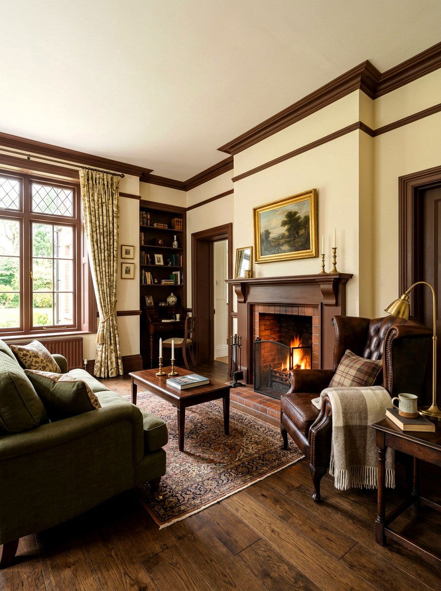 Chocolate Brown Living Room Trim Cream Walls - 30 contrast trim wall ideas