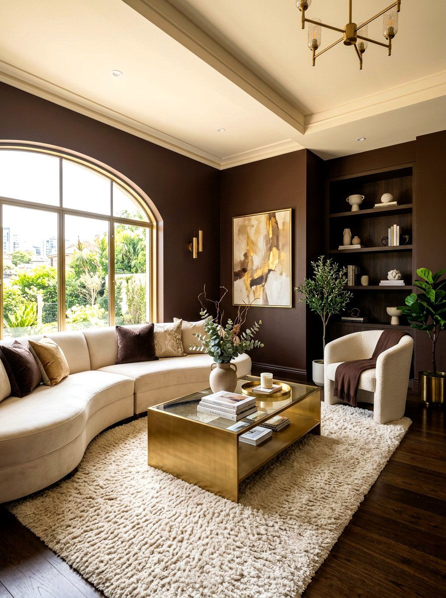 Chocolate Brown Lounge - 30 saturated color room ideas