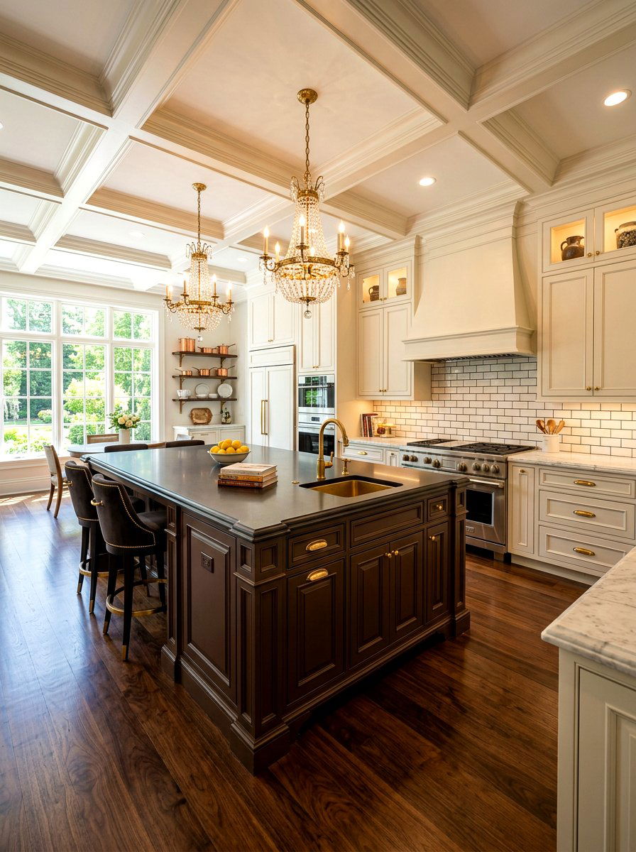 Chocolate Brown and Off White Kitchen - 30 stained and painted kitchen ideas