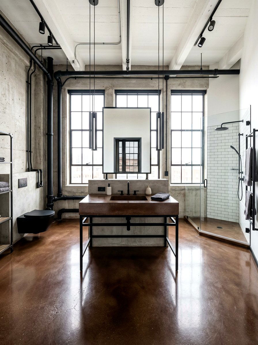 Chocolate Concrete Bathroom - 30 chocolate bathroom ideas
