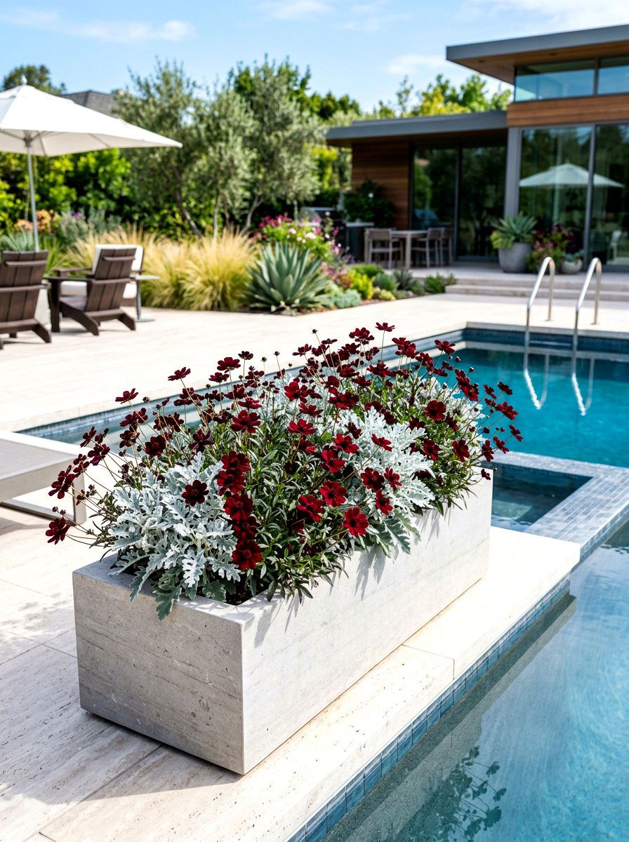 Chocolate Cosmos Bed - 30 fragrance garden ideas