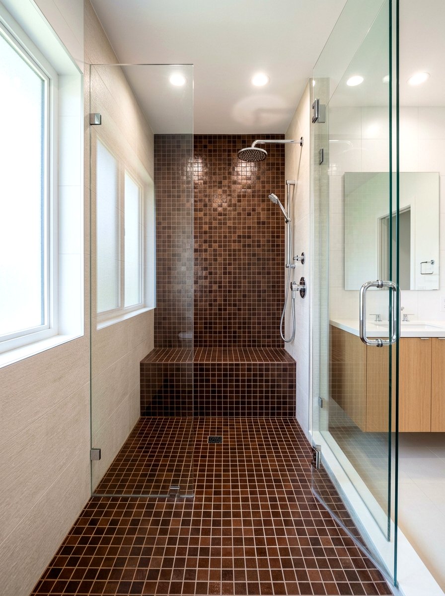 Chocolate Mosaic Tile Bathroom - 30 chocolate bathroom ideas