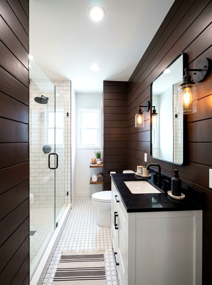 Chocolate Shiplap Bathroom - 30 chocolate bathroom ideas