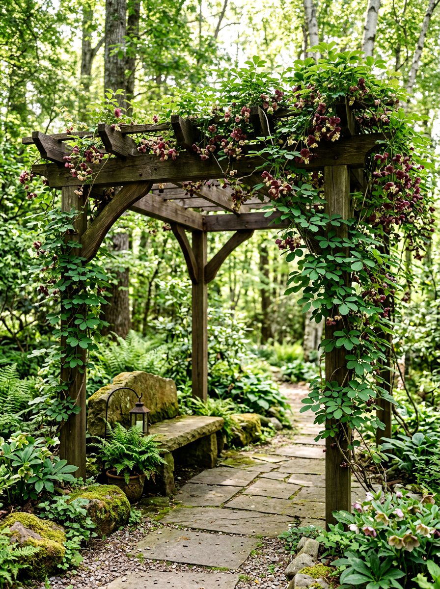 Chocolate Vine Pergola - 30 pergola plant ideas