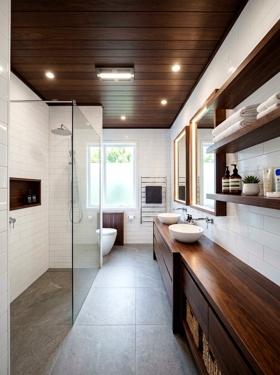Chocolate Wood Bathroom Accents - 30 chocolate bathroom ideas