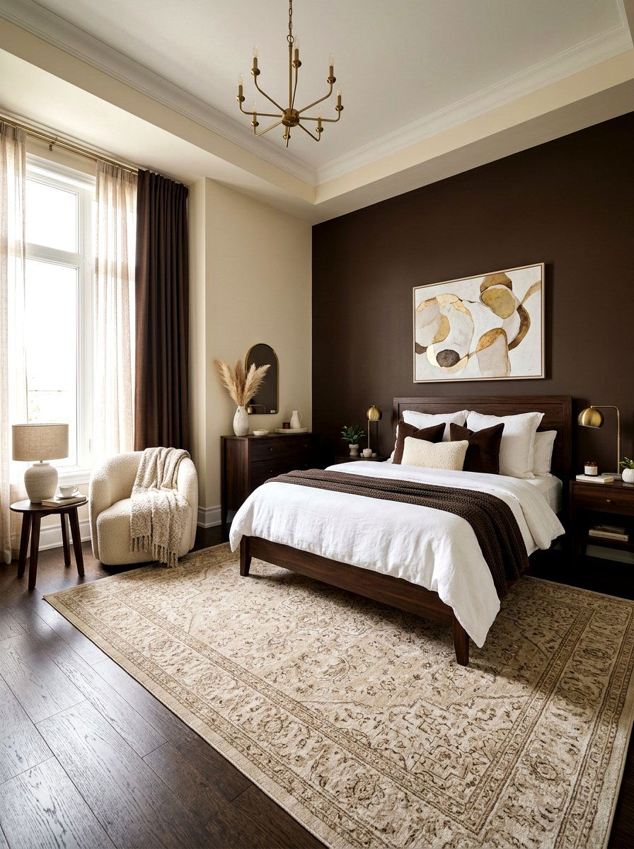Chocolate brown and cream bedroom - 30 chocolate bedroom ideas