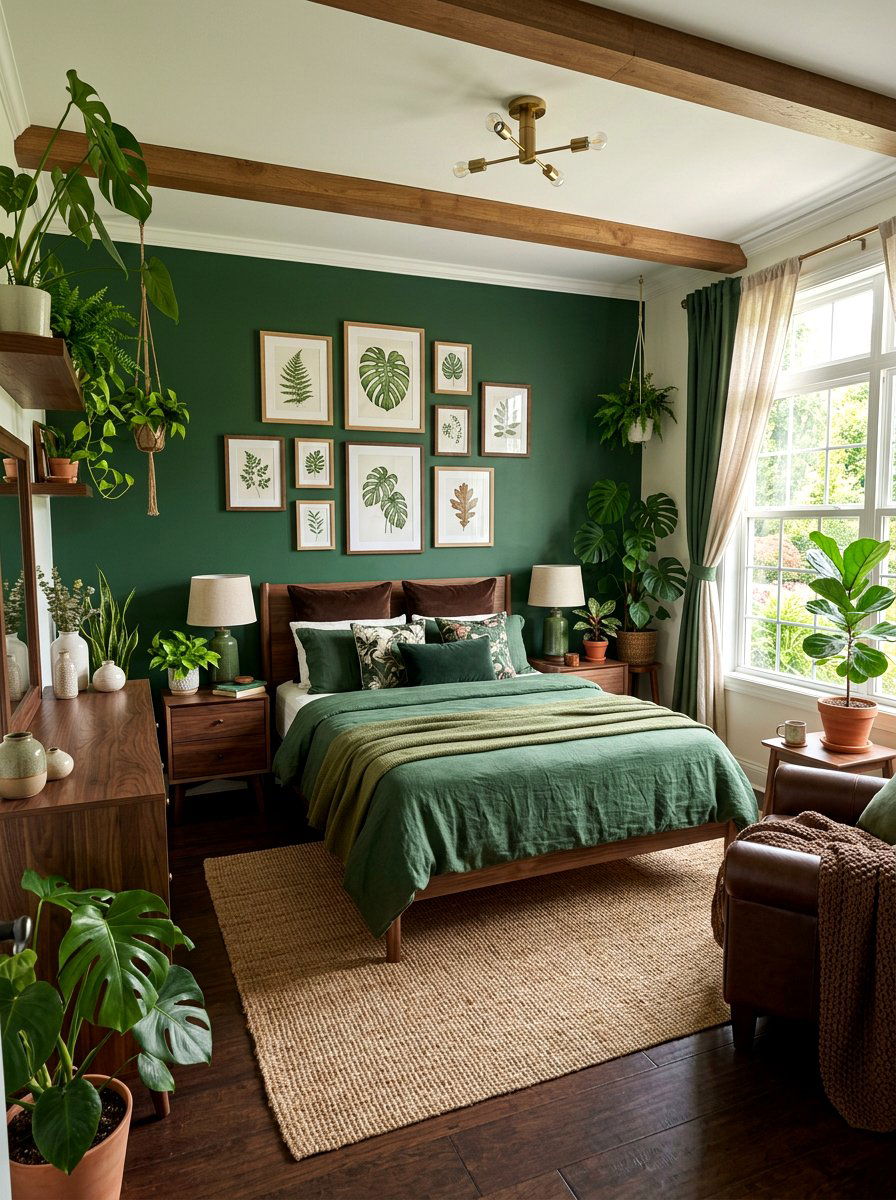 Chocolate brown and green bedroom - 30 chocolate bedroom ideas