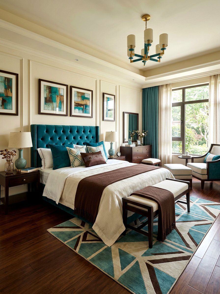 Chocolate brown and teal bedroom - 30 chocolate bedroom ideas