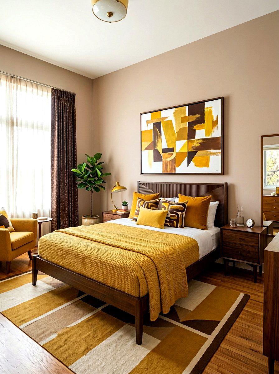 Chocolate brown and yellow bedroom - 30 chocolate bedroom ideas