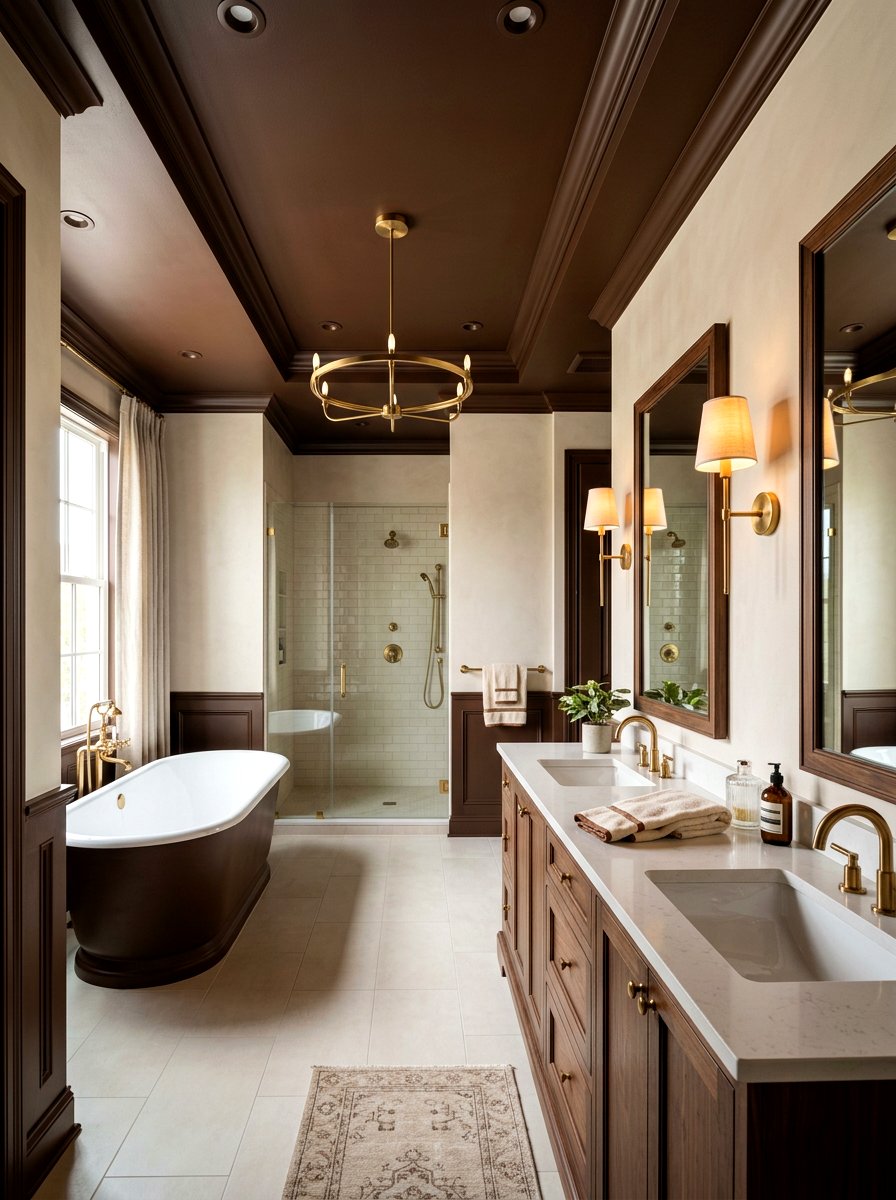 Chocolate brown ceiling bathroom - 30 chocolate brown bathroom ideas