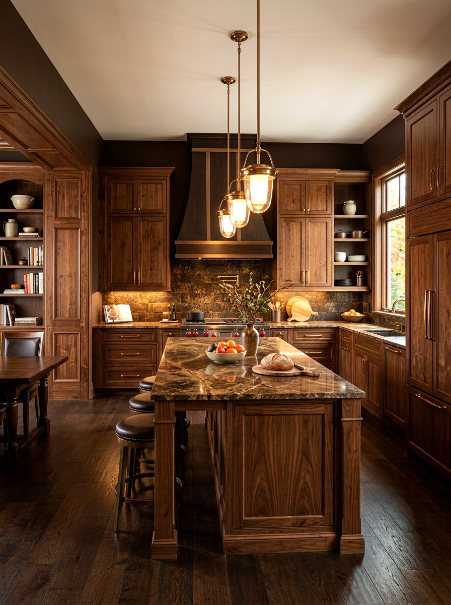 Chocolate brown kitchen - 30 color drenched kitchen ideas