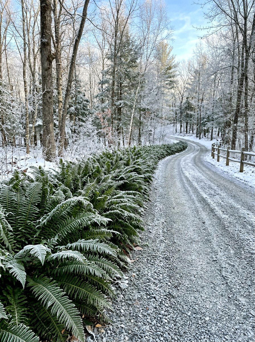 Christmas Fern Evergreen Border - 30 woodland fern border ideas