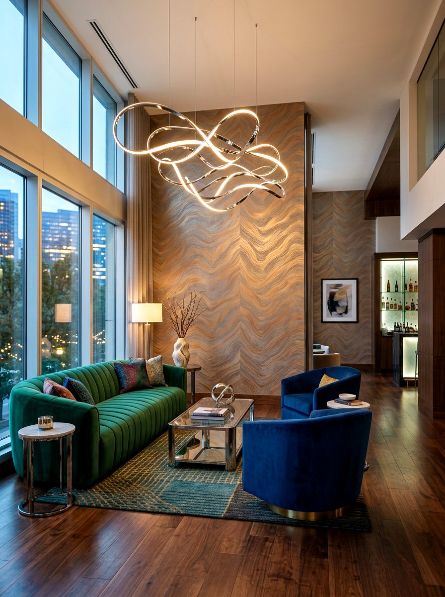 Chrome Abstract Wave Light - 30 sculptural chrome lighting ideas