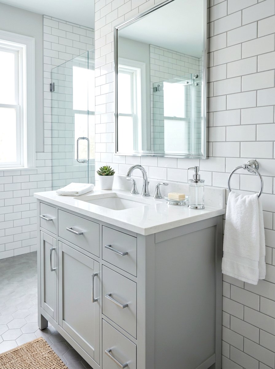 Chrome Bathroom Hardware - 30 Hamptons bathroom ideas