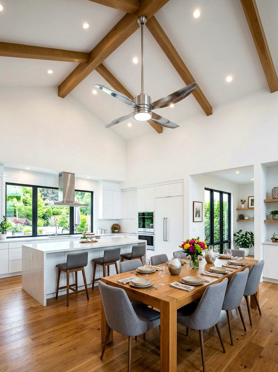 Chrome Ceiling Fan - 30 chrome kitchen decor ideas