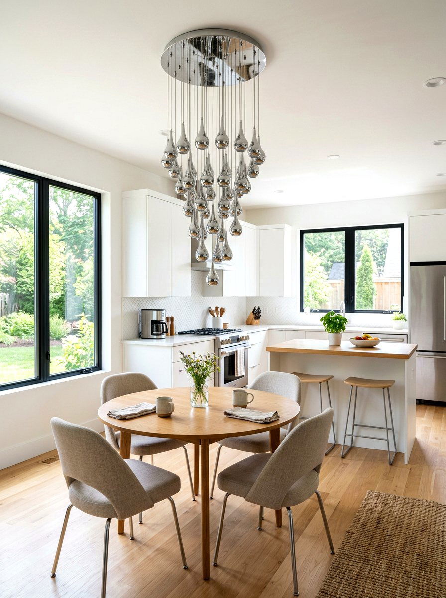 Chrome Cluster Light - 30 chrome kitchen pendant ideas