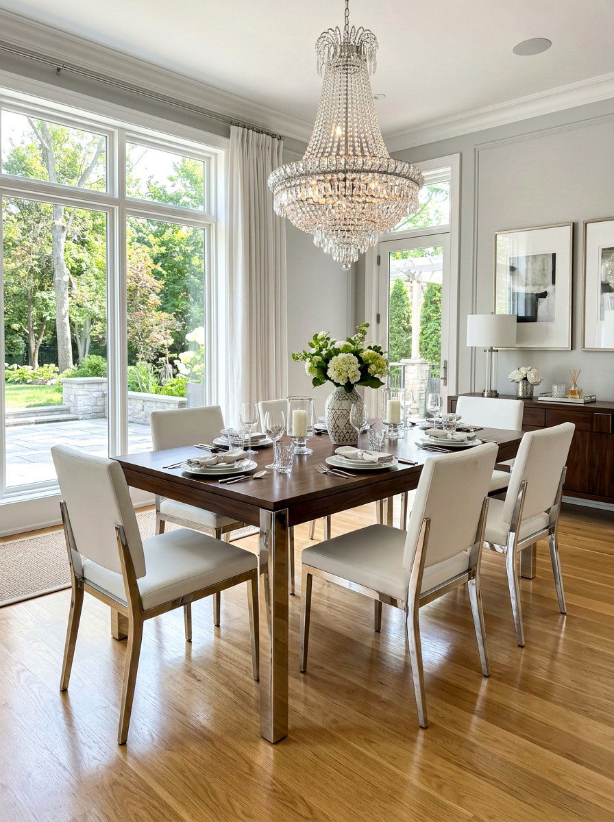 Chrome Dining Chairs - 30 polished metal decor ideas