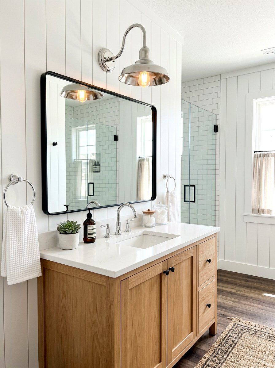 Chrome Farmhouse Bathroom Sconce - 30 chrome bathroom lighting ideas