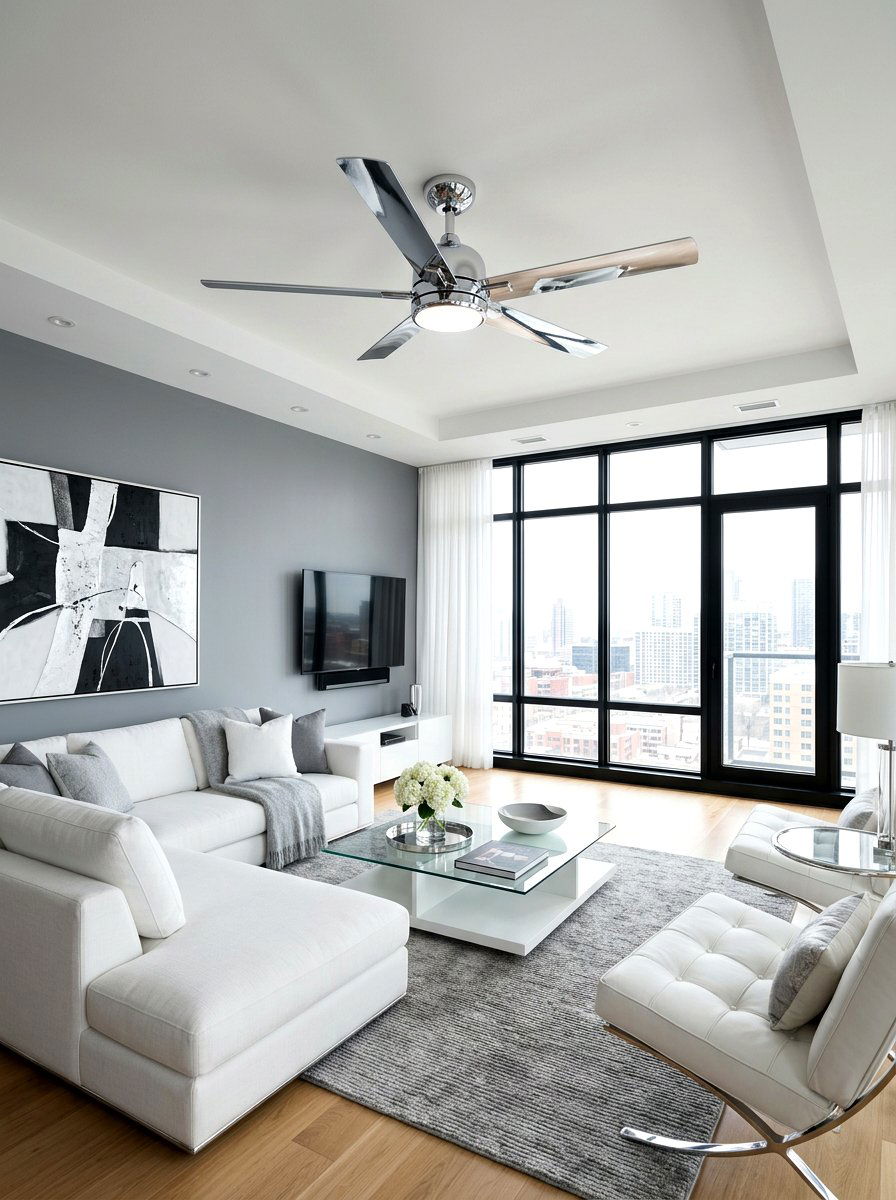 Chrome Finish Ceiling Fan - 30 ceiling fan ideas