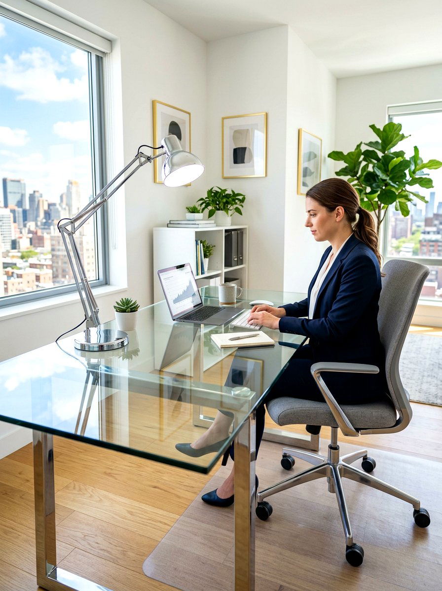 Chrome Finish Office Light - 30 desk lamp styling ideas