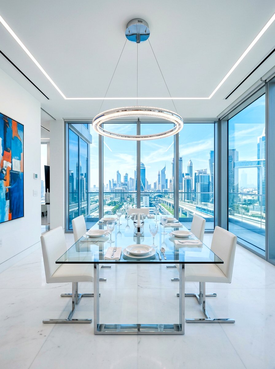 Chrome Futuristic Halo Light - 30 sculptural chrome lighting ideas
