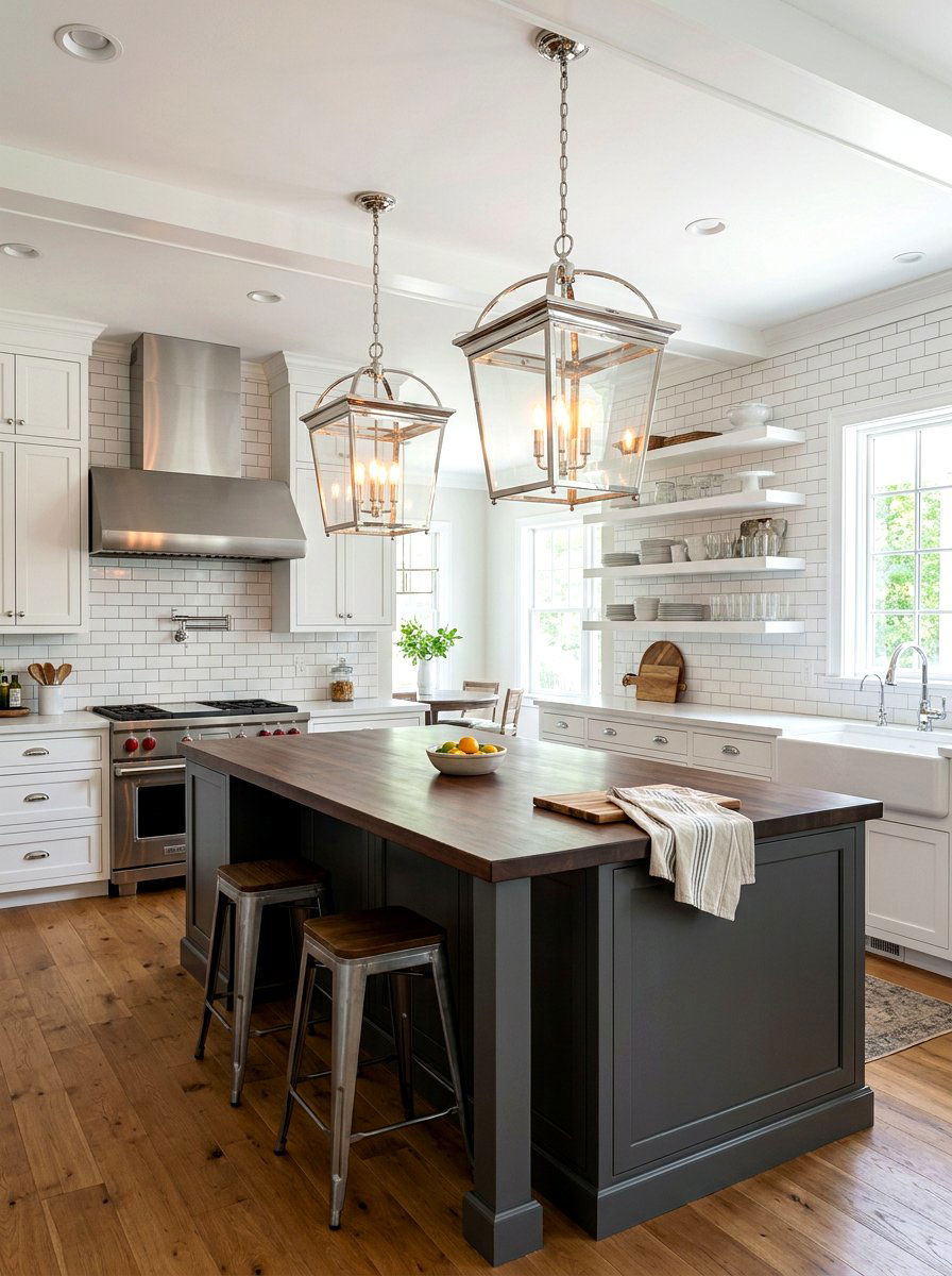 Chrome Lantern Kitchen Light - 30 chrome kitchen pendant ideas