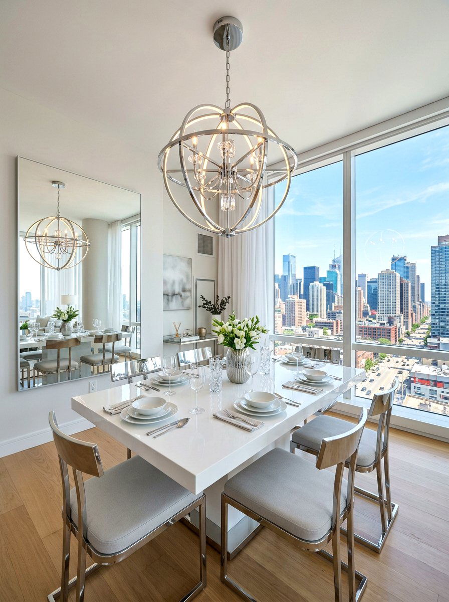 Chrome Modern Chandelier - 30 formal dining room chandelier ideas