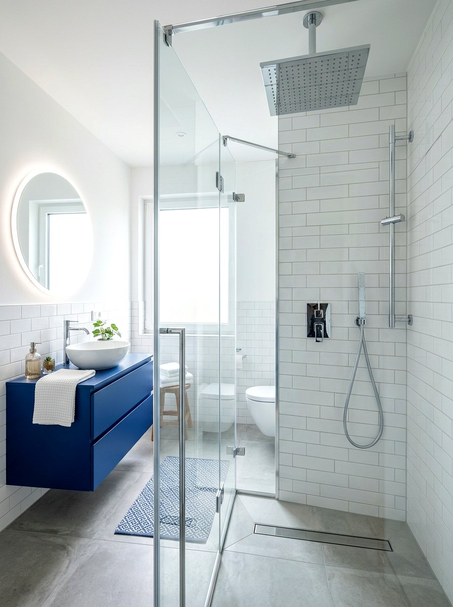 Chrome Modern Rain Shower - 30 rain head shower bathroom ideas