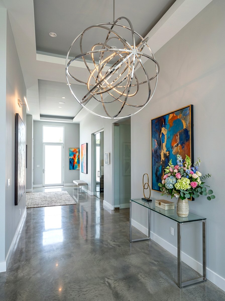 Chrome Orbital Ceiling Light - 30 sculptural chrome lighting ideas