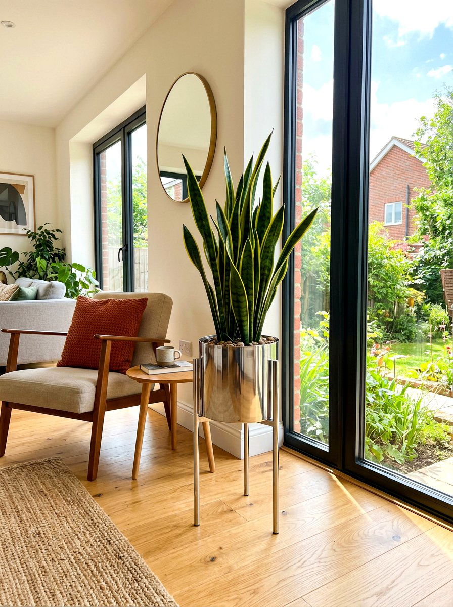 Chrome Plant Stand - 30 chrome aesthetic living room ideas
