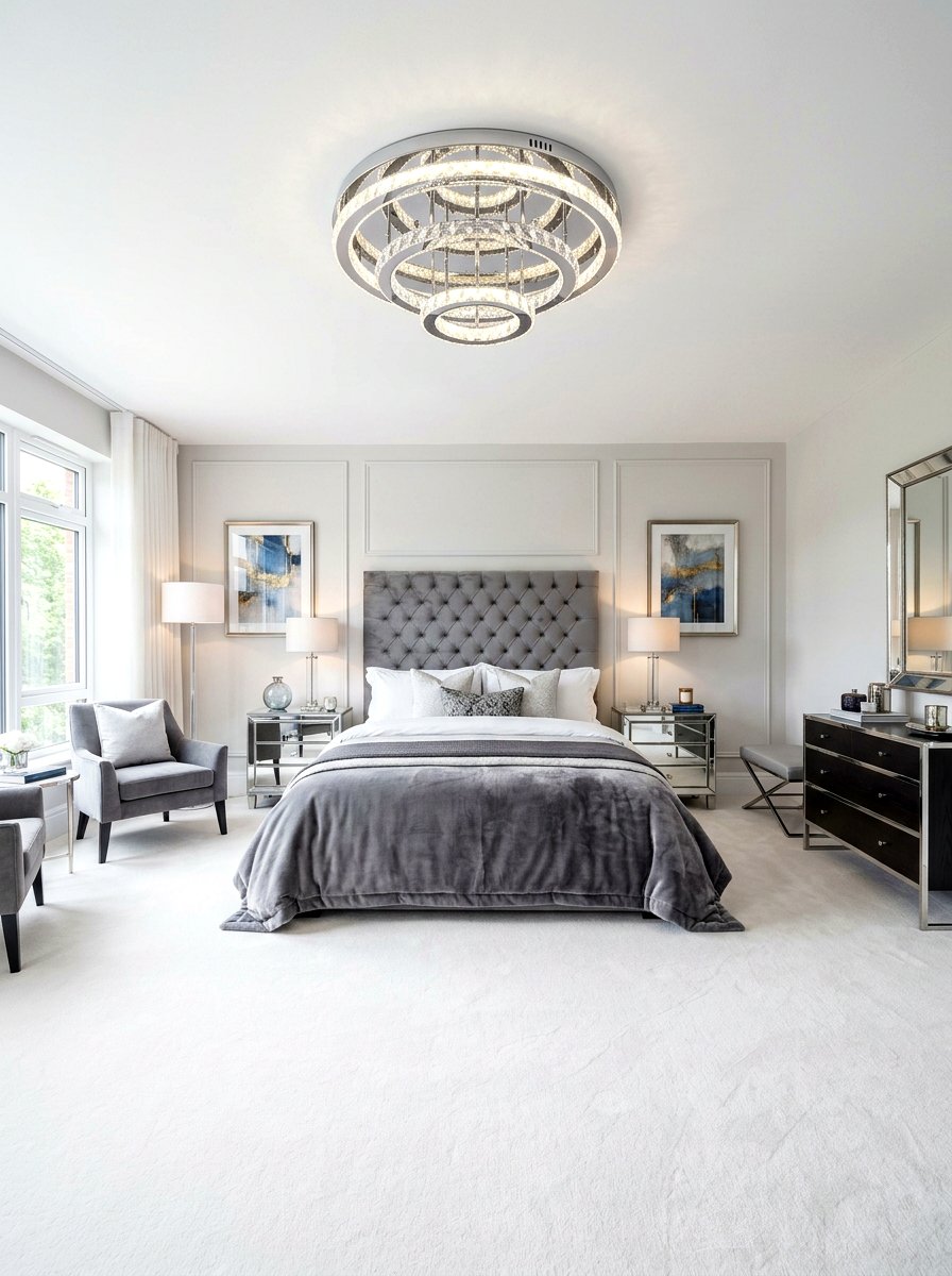 Chrome Tiered Flush Mount - 30 sculptural chrome lighting ideas