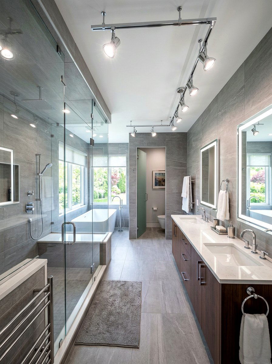 Chrome Track Lighting For Bathroom - 30 chrome bathroom lighting ideas