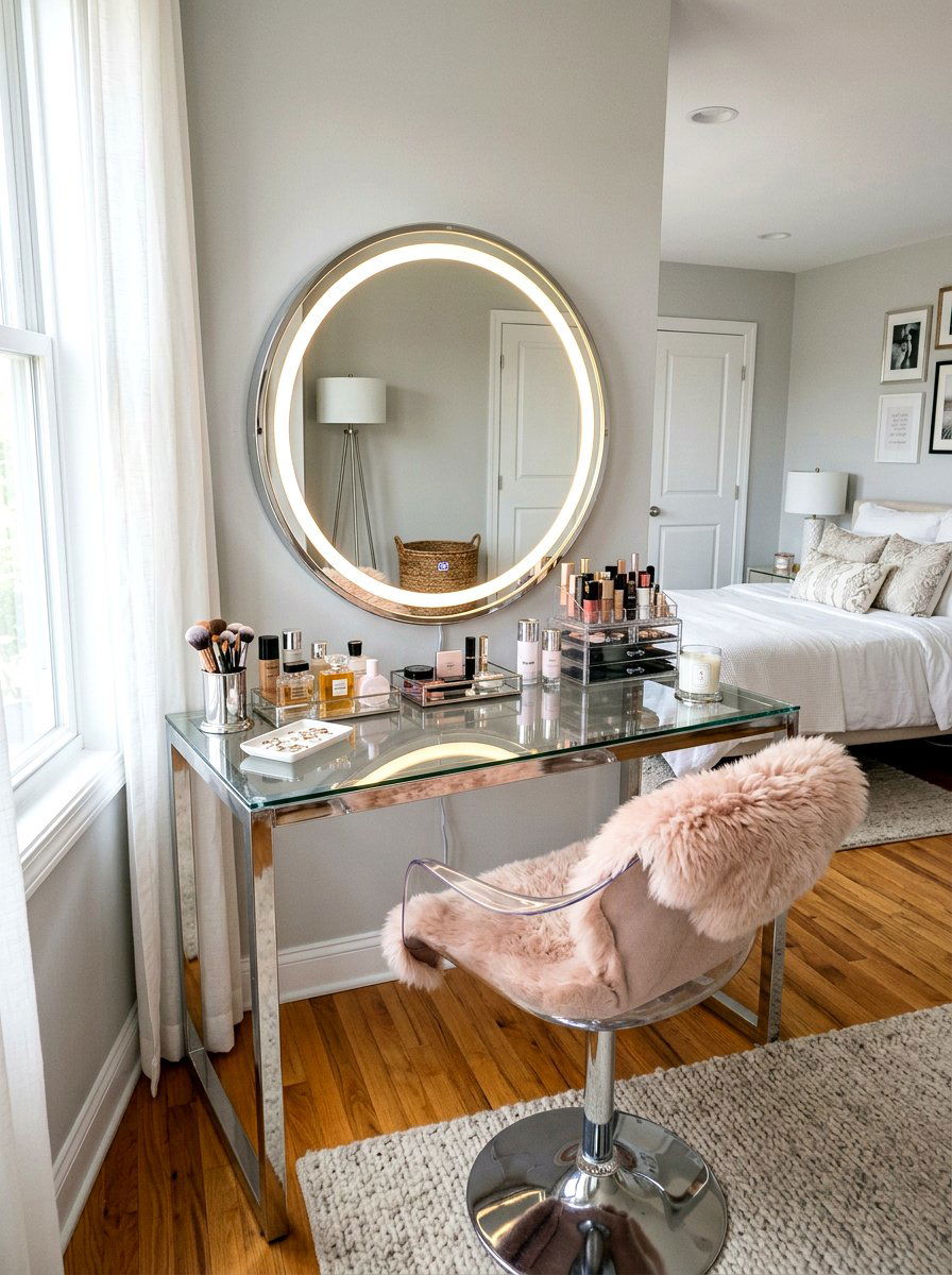 Chrome Vanity Area - 30 metallic maximalist decor ideas
