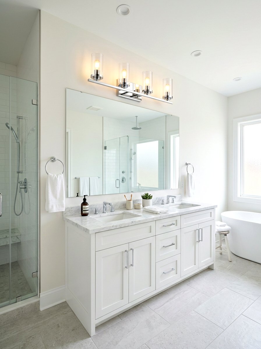 Chrome Vanity Light Bar - 30 chrome bathroom lighting ideas