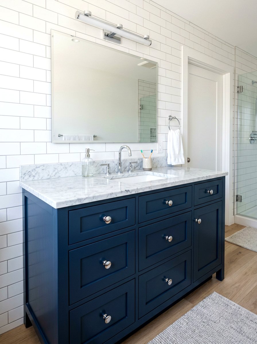 Chrome cabinet knobs - 30 chrome bathroom decor ideas