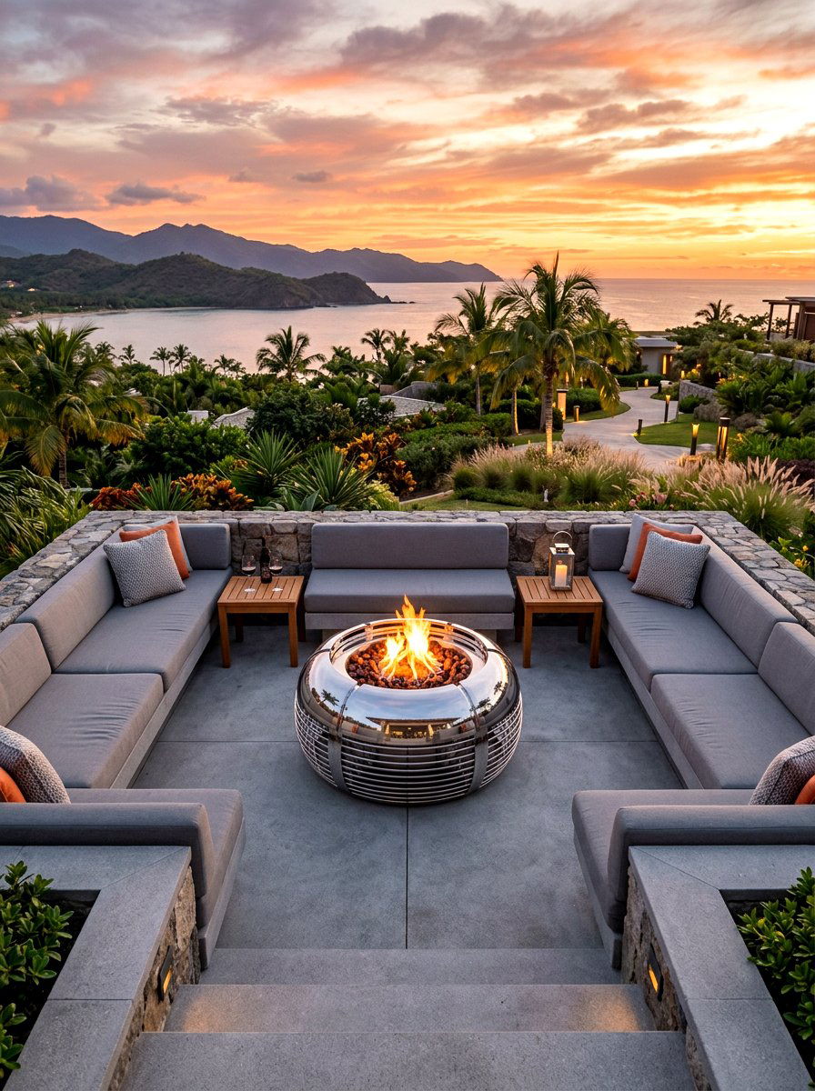 Chrome fire pit - 30 chrome outdoor accent ideas