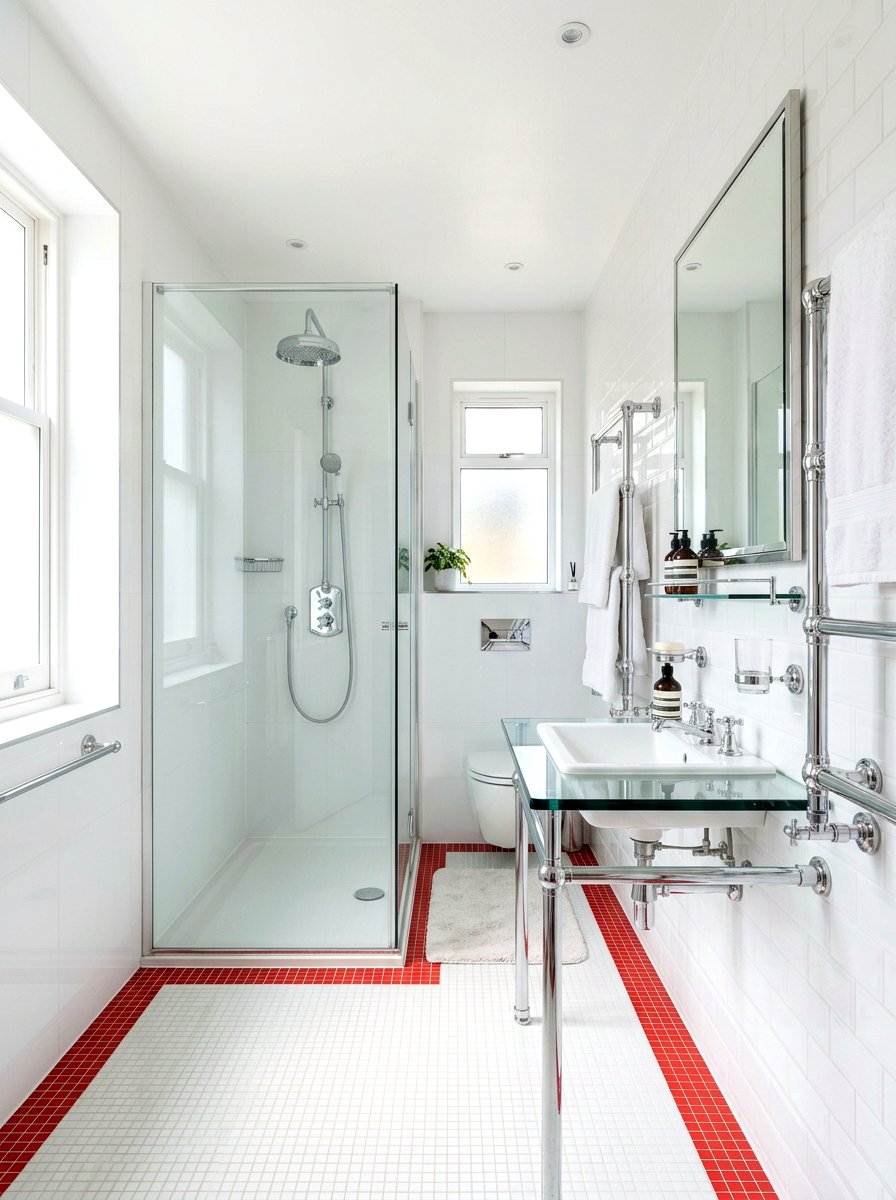 Chrome fixture bathroom - 30 retro bathroom ideas