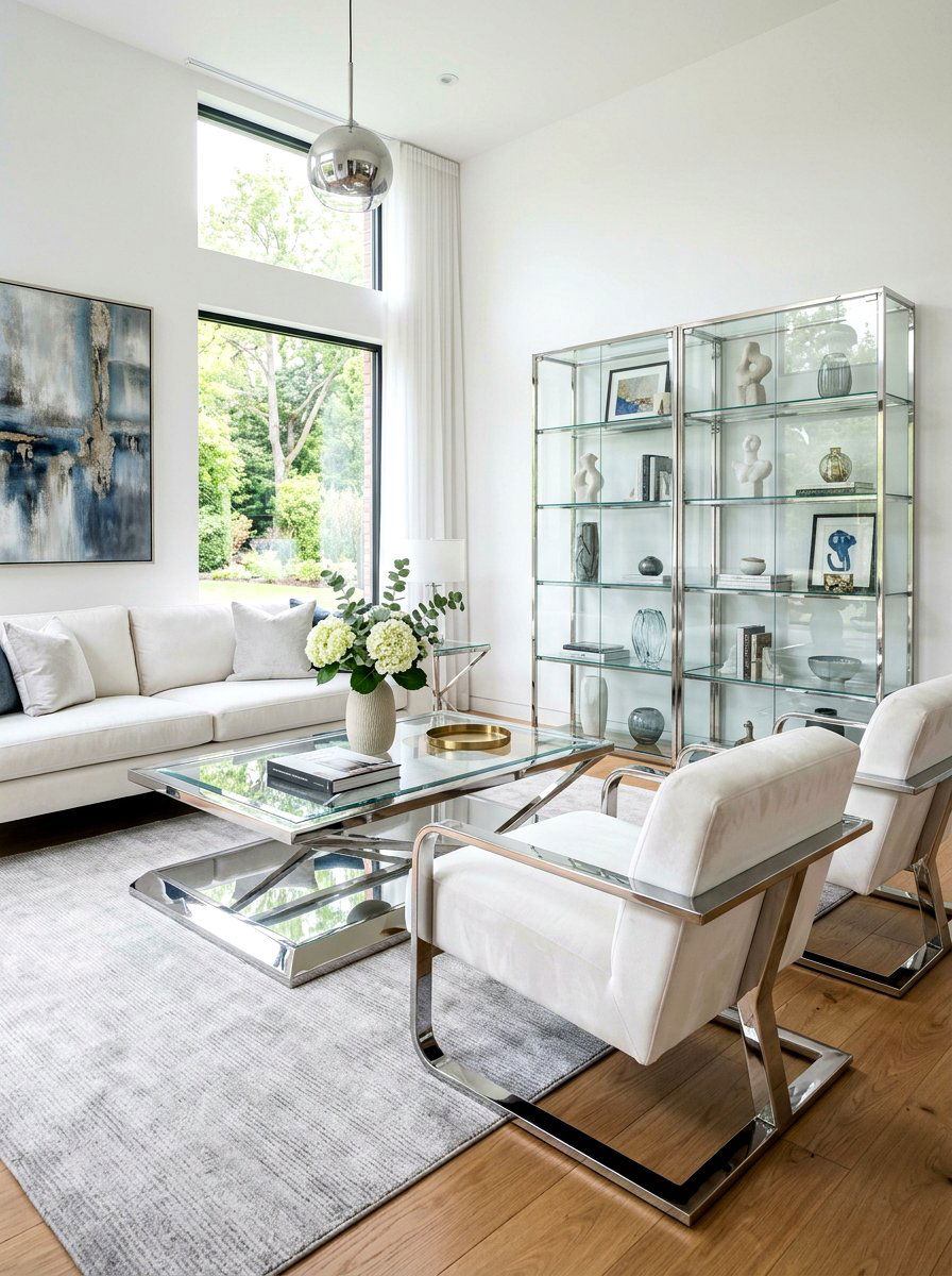 Chrome furniture - 30 seventies living room ideas