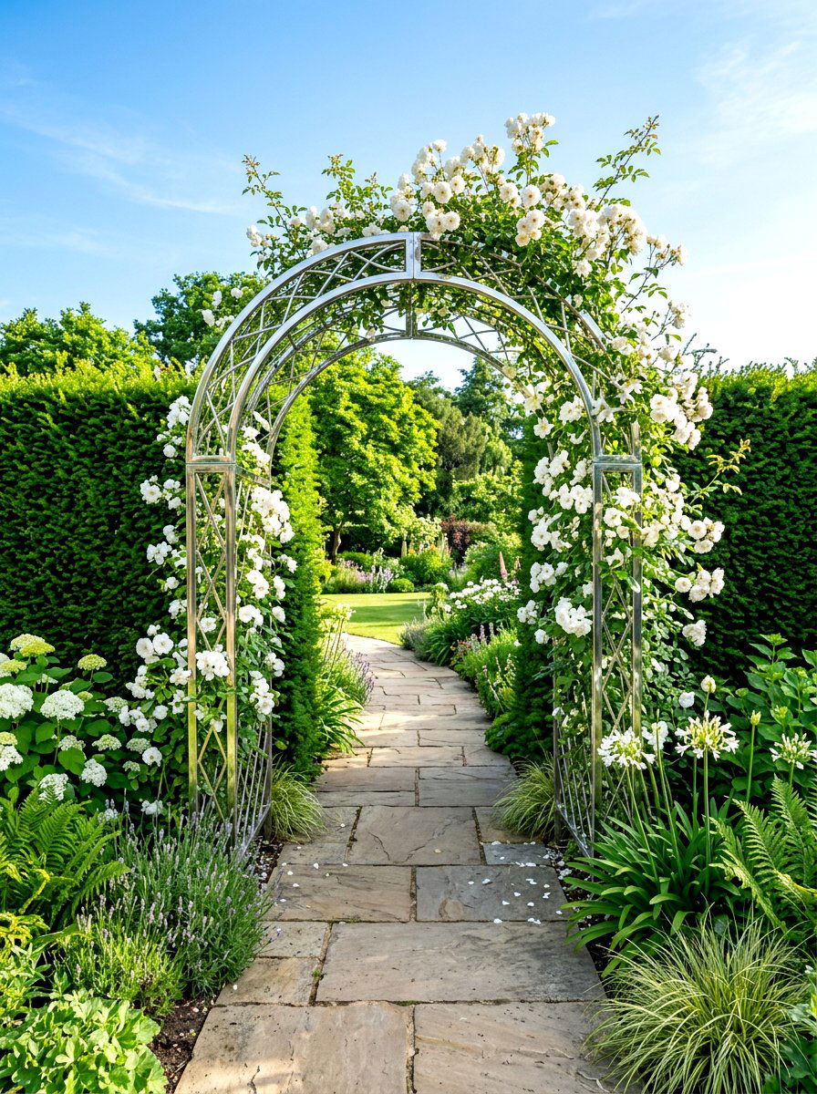 Chrome garden arch - 30 chrome outdoor accent ideas