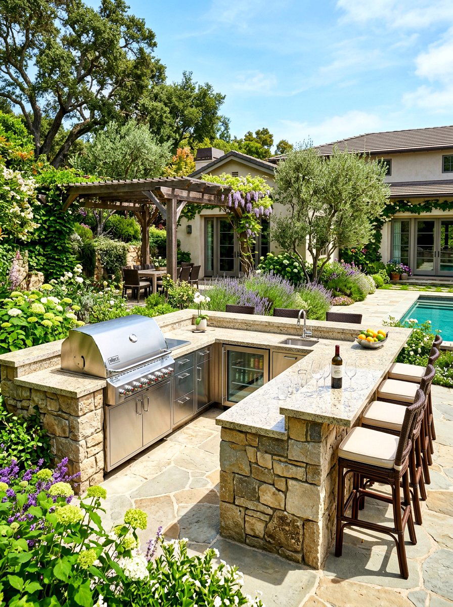 Chrome outdoor kitchen - 30 chrome outdoor accent ideas