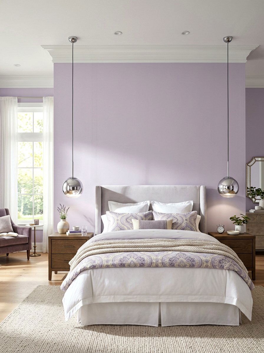 Chrome pendant lighting - 30 silver chrome bedroom ideas