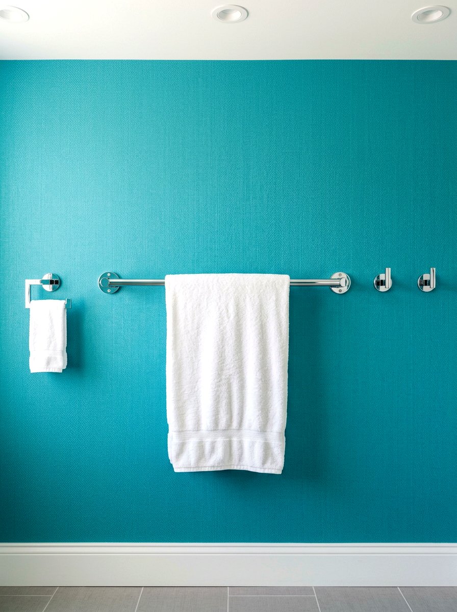 Chrome towel bar - 30 chrome bathroom decor ideas