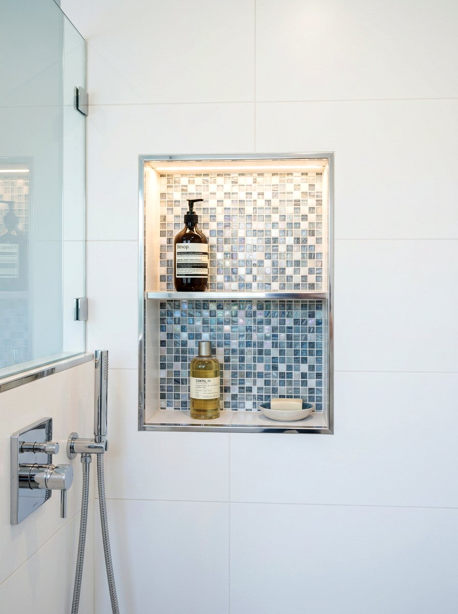 Chrome trim tiles - 30 chrome bathroom decor ideas