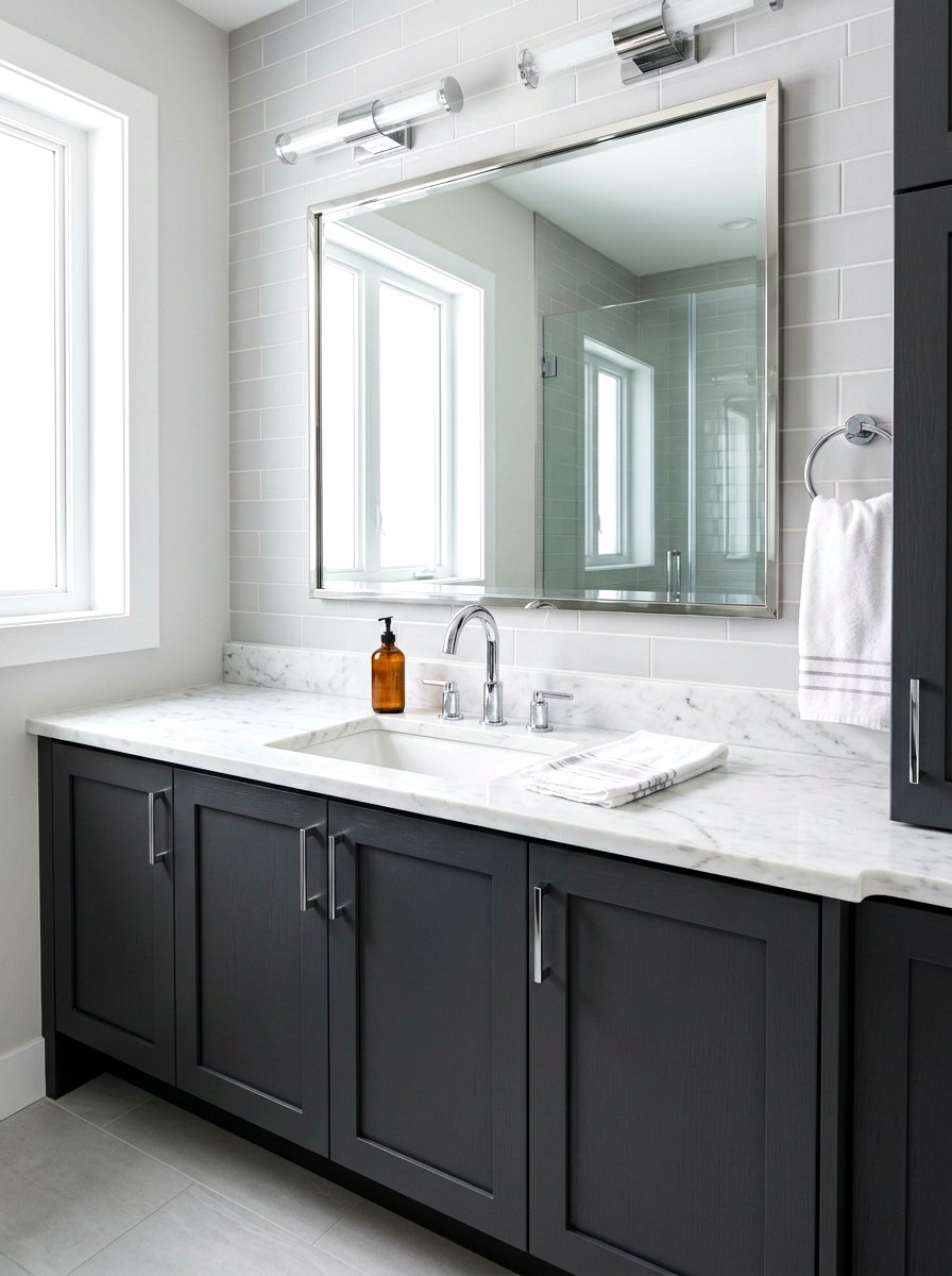 Chrome vanity faucet - 30 chrome bathroom decor ideas