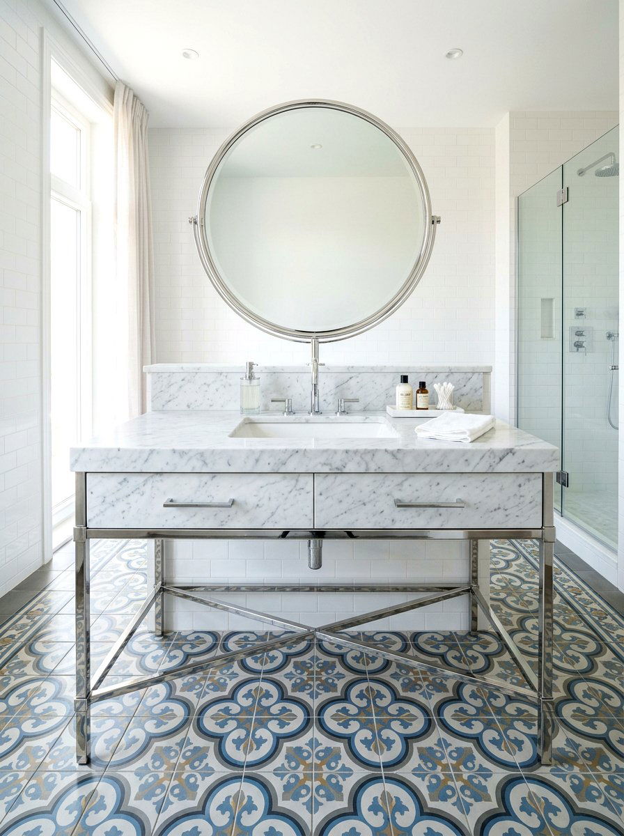 Chrome vanity legs - 30 chrome bathroom decor ideas