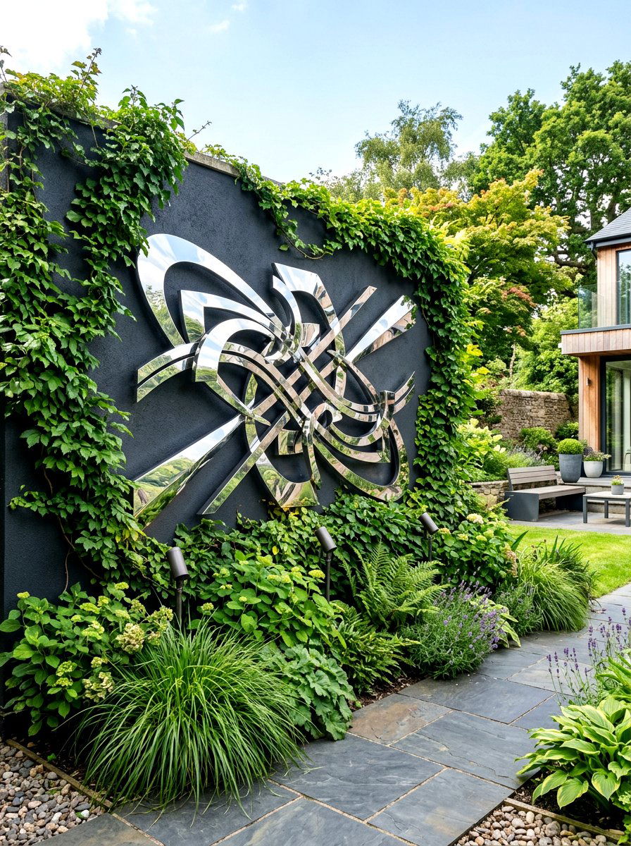 Chrome wall art - 30 chrome outdoor accent ideas