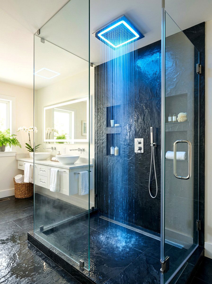 Chromotherapy Shower Head - 30 sensory bathroom ideas