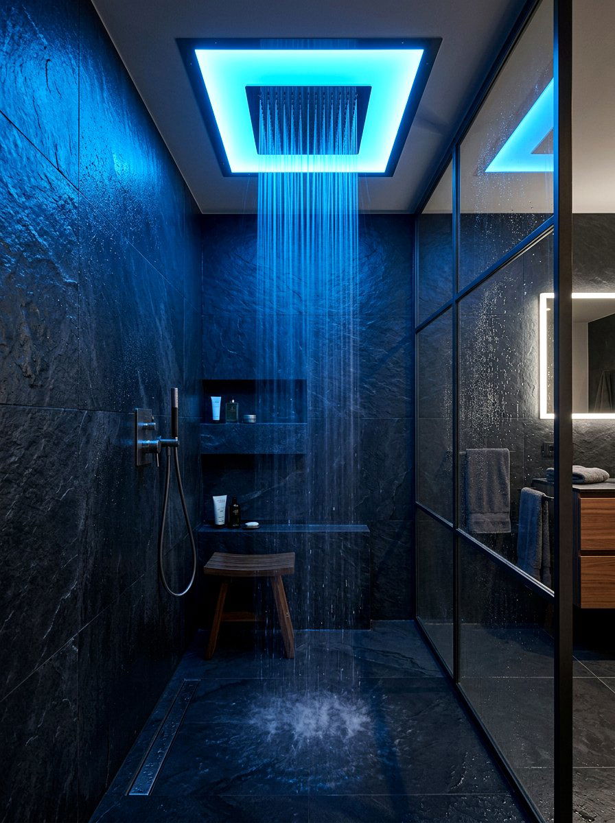 Chromotherapy Shower System - 30 wellness bathroom ideas
