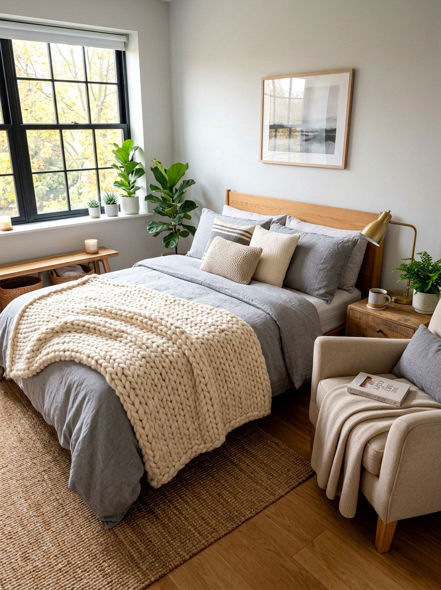 Chunky Knit Throw - 30 guest room bedding ideas