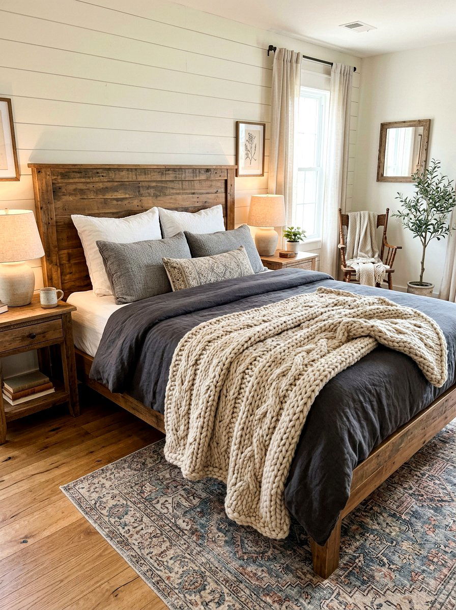 Chunky Knit Throw - 30 layered bed styling ideas